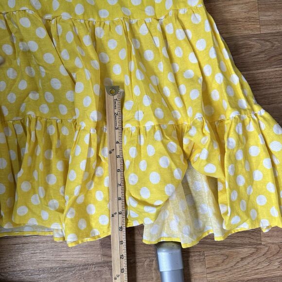 Lisa Marie Fernandez x Target Polka Dot Midi Dress Size M Yellow One Shoulder - Picture 9 of 9